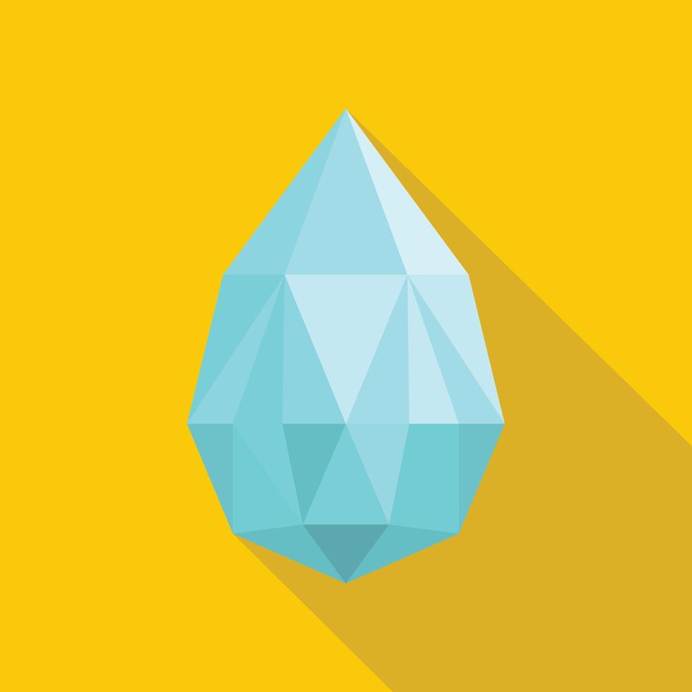 Teardrop shaped diamond icon, flat style. vector