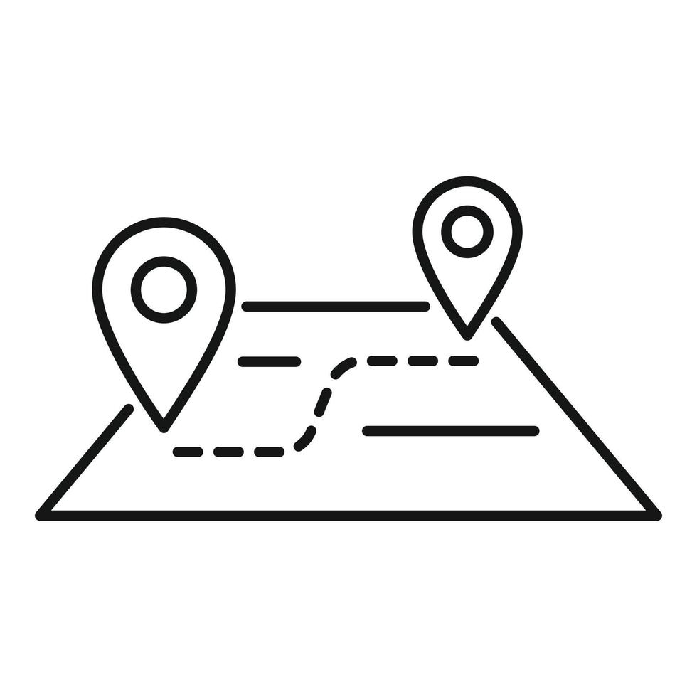 Travel map relocation icon, outline style vector