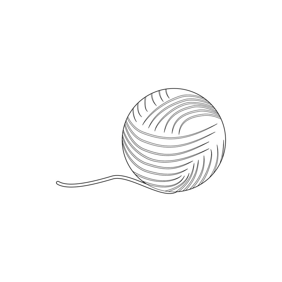 Ball of yarn icon, outline style vector