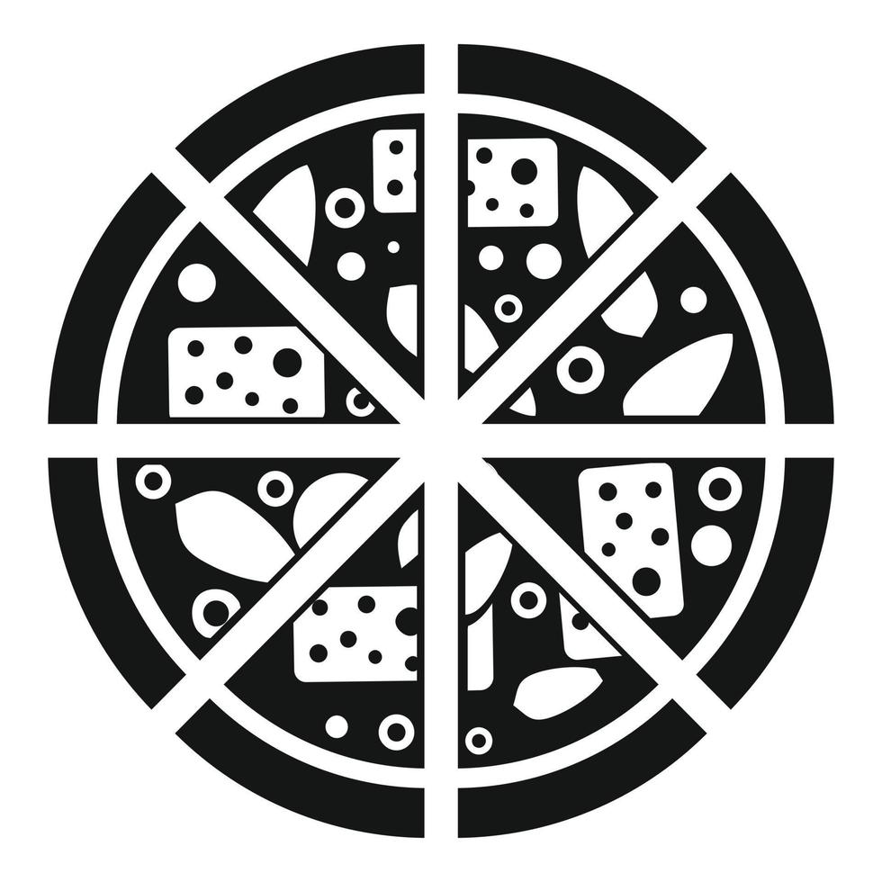 Italian pizza icon, simple style vector