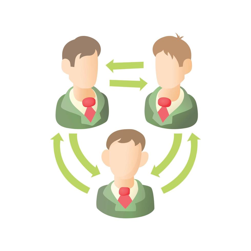 Teamwork icon in cartoon style vector