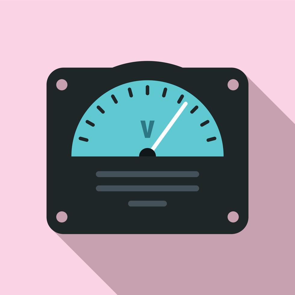 Voltmeter icon, flat style vector