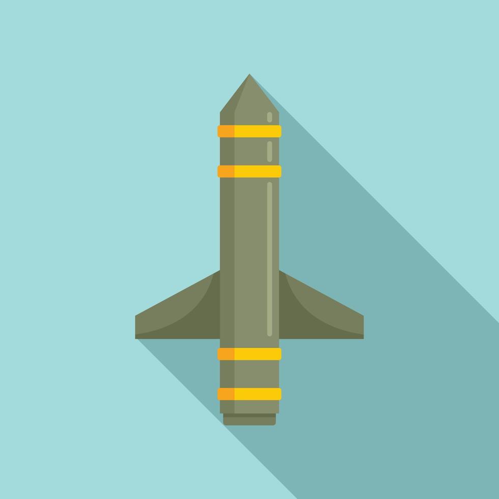 icono de aire de misiles, estilo plano vector