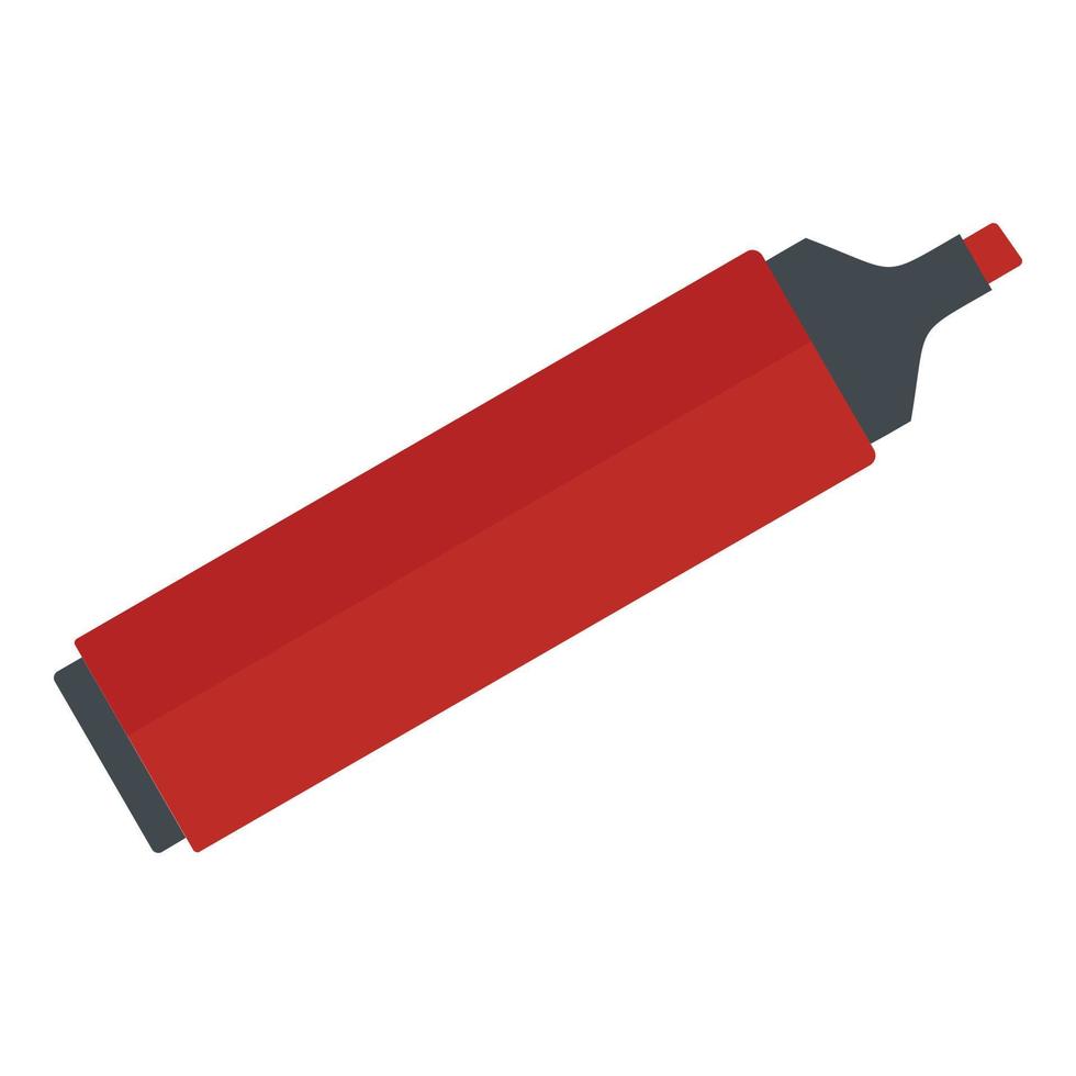 Red marker icon, flat style vector