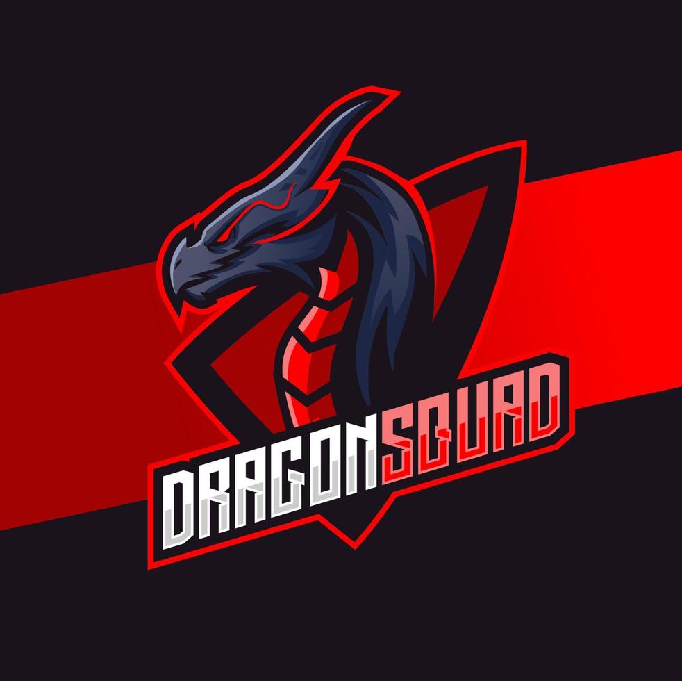 dragon mascot character design for esport logo gaming and sport vector