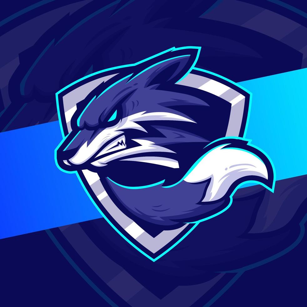 angry wolves mascot esport logo design character for gaming and sport vector