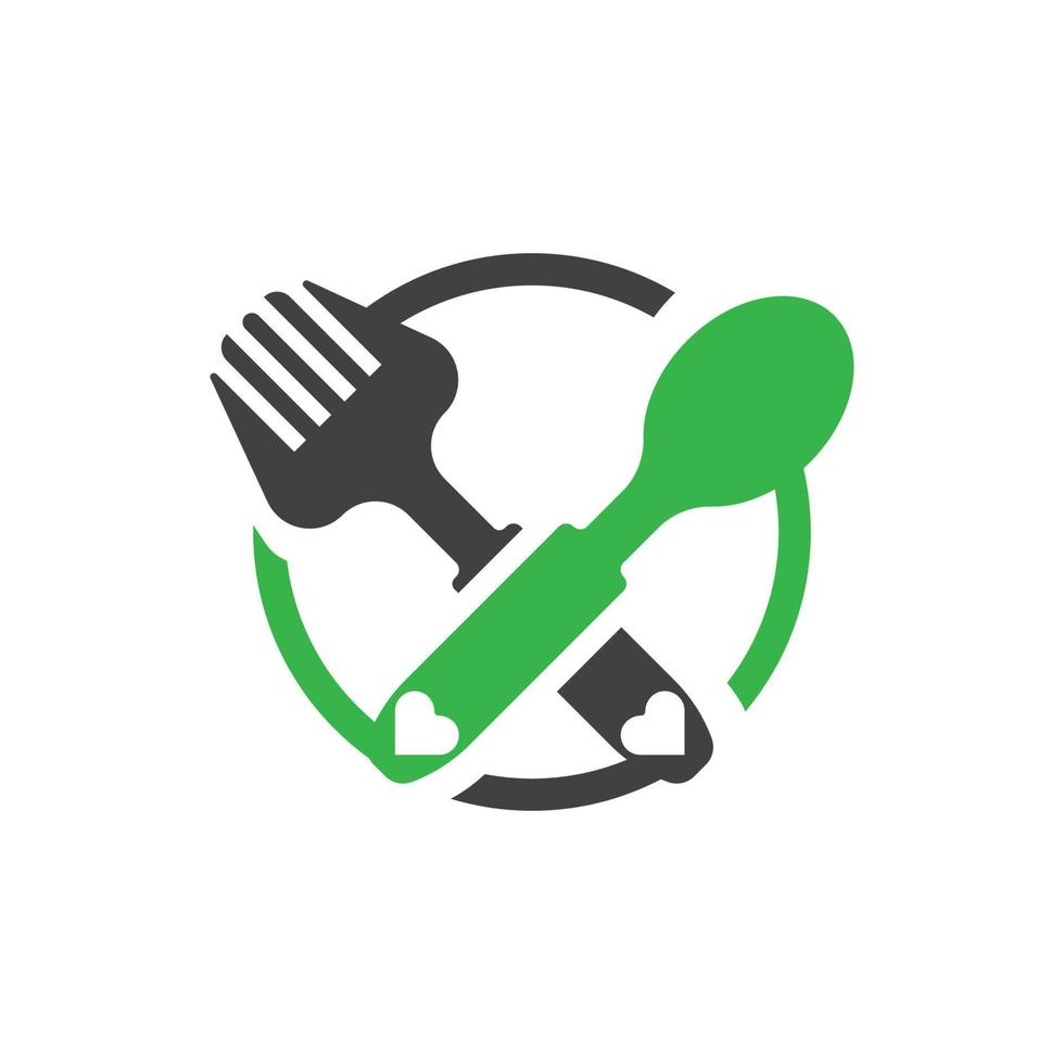 Spoon and fork icon symbol vector