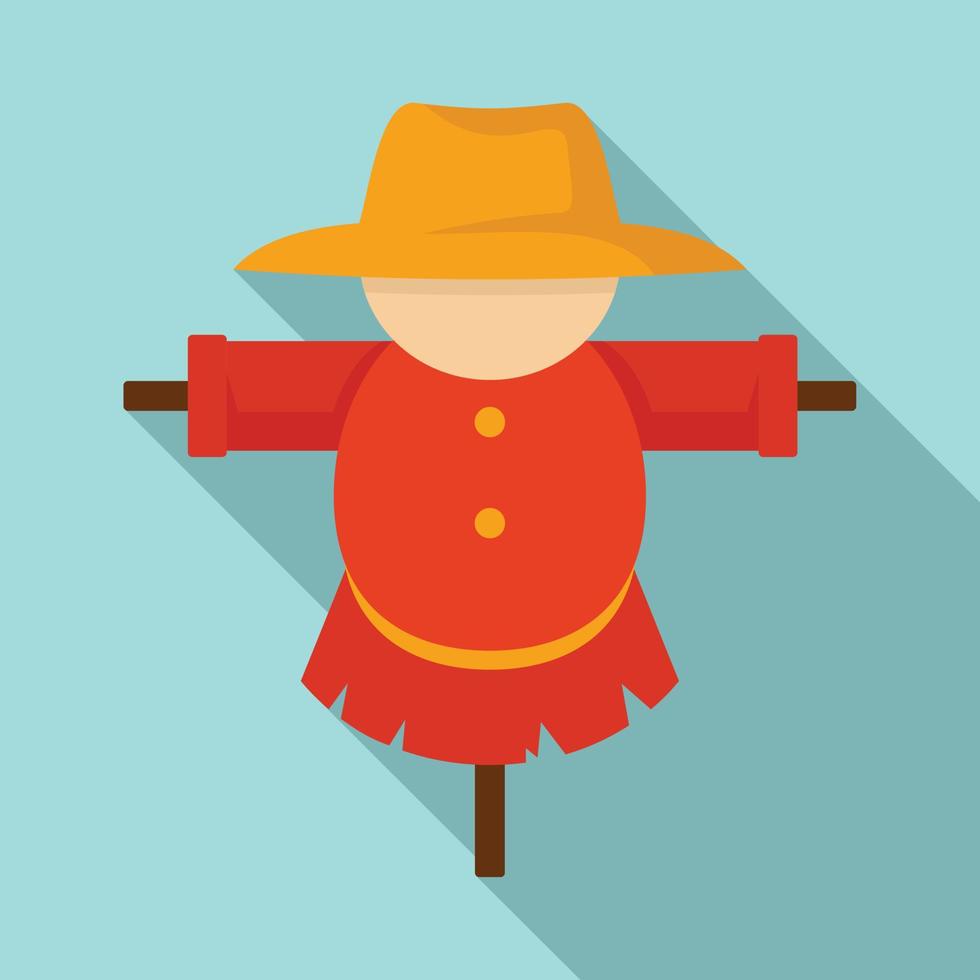 Decoration scarecrow icon, flat style vector