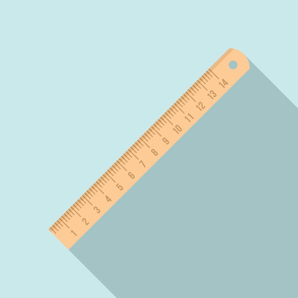 Wood ruler icon, flat style vector