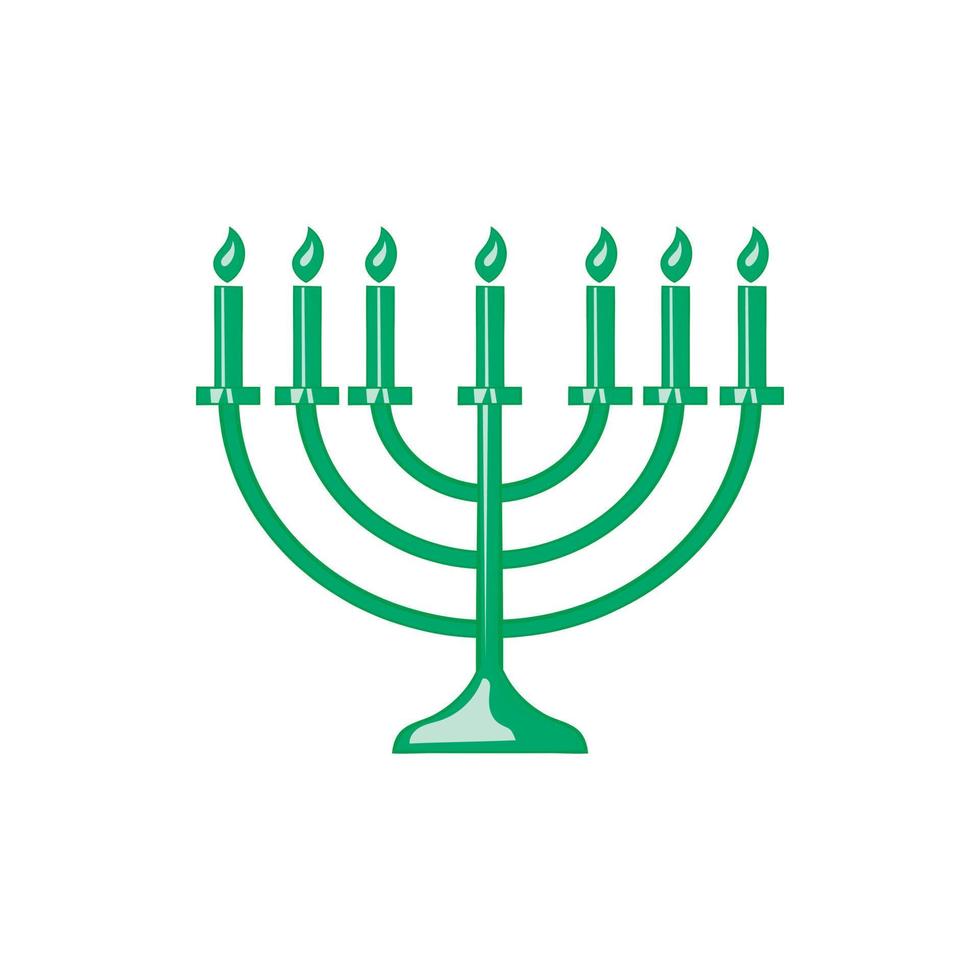 Menorah icon in cartoon style vector