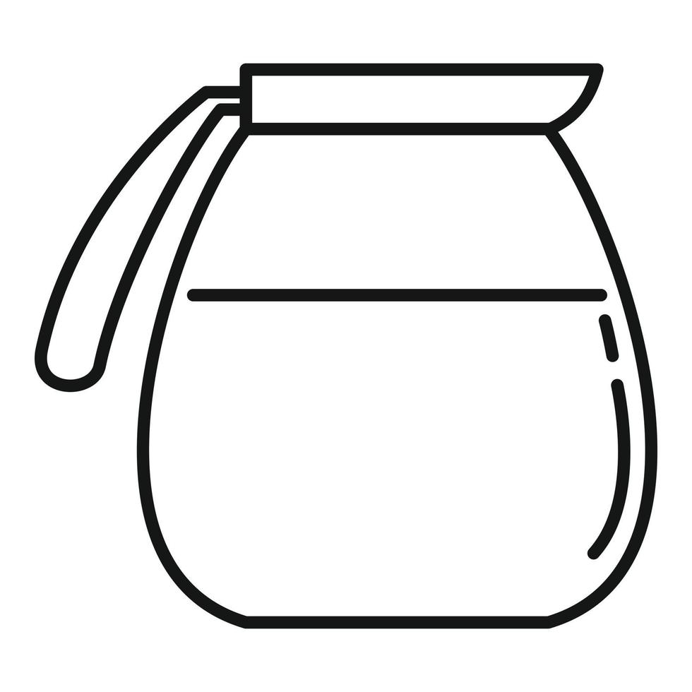 icono de cafetera caliente de vidrio, estilo de esquema vector