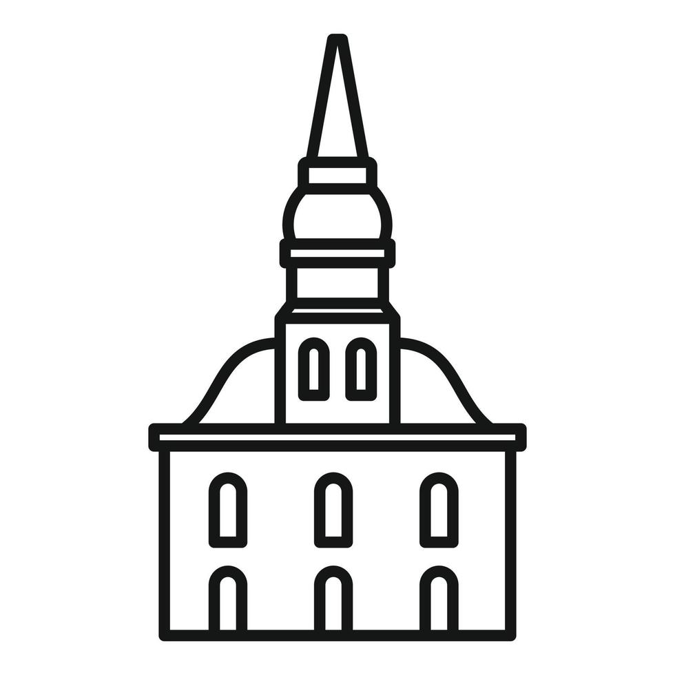 Architecture riga building icon, outline style vector