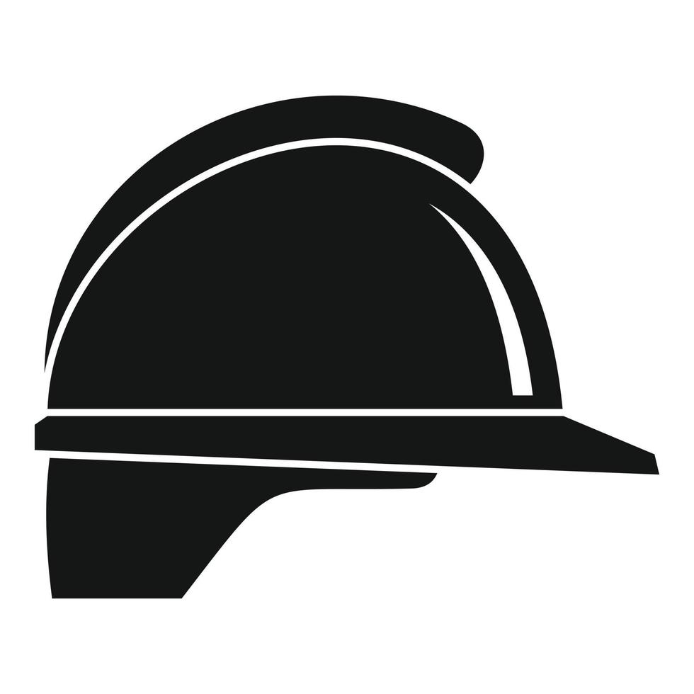 icono de casco de construcción, estilo simple vector