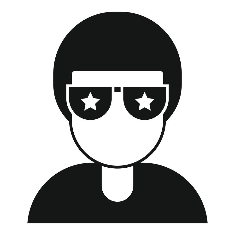 icono de persona famosa, estilo simple vector