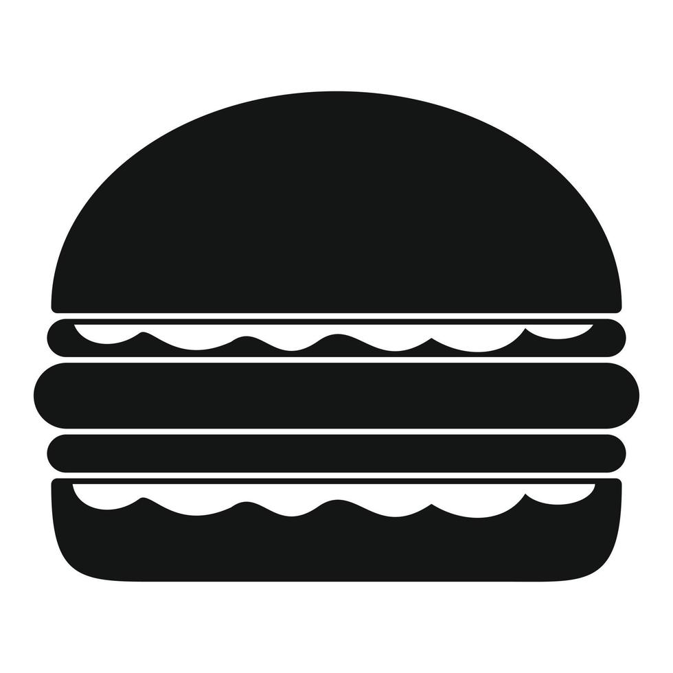 Burger icon, simple black style vector