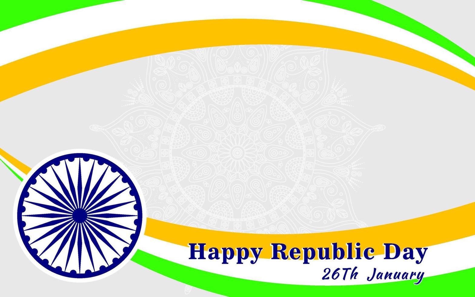 india republic day ashoka wheel 26 january indian flag copy text space area for website banner flyer poster background wallpaper vector