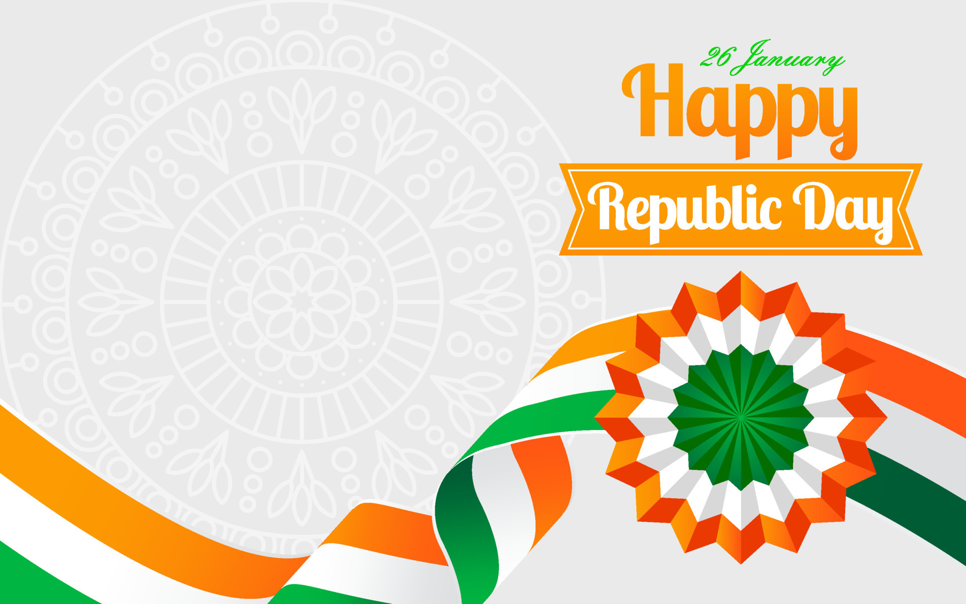 India Republic Day Ashoka Wheel January Indian Flag Copy Text Space