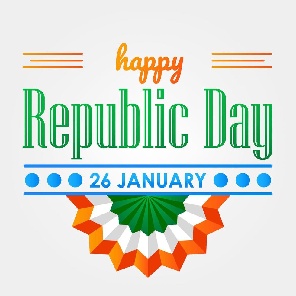 feliz día de la república india 26 de enero día de la independencia publicación de instagram banner plantilla de redes sociales fondo de plantilla celebración vector