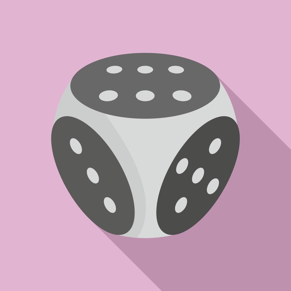 Fortune dice icon, flat style vector