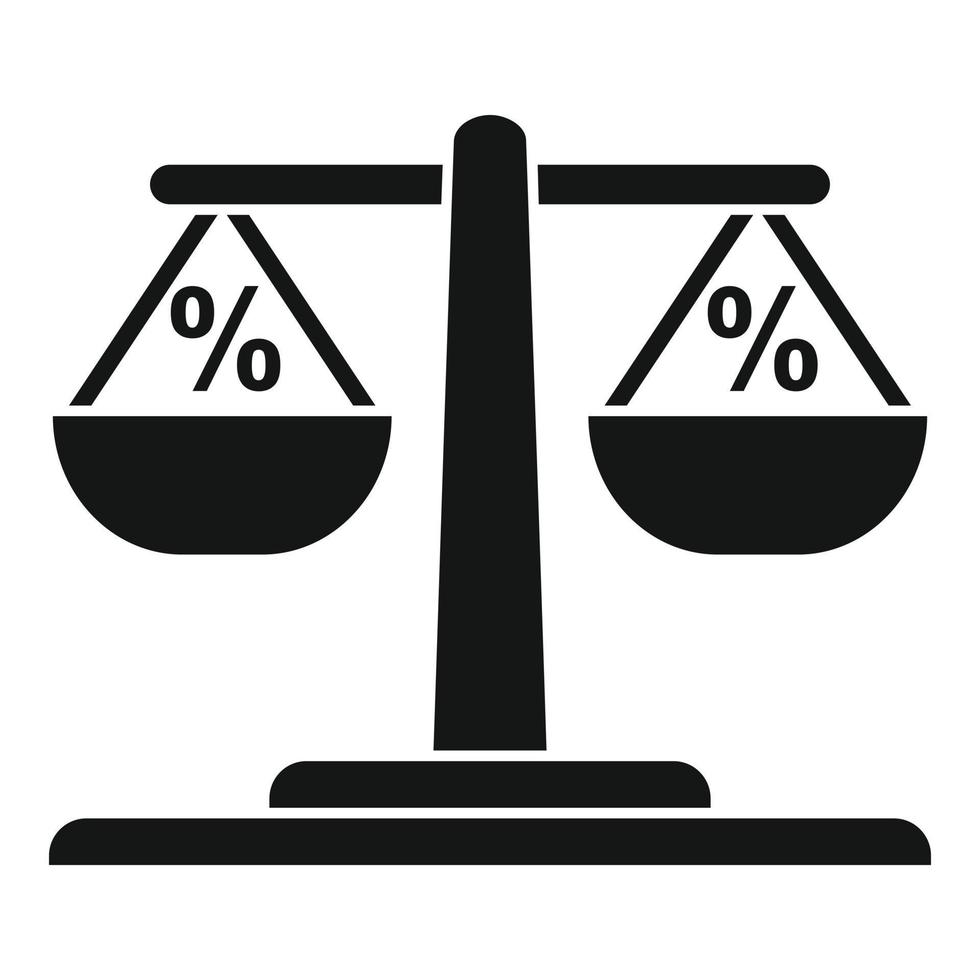 Tax percent balance icon, simple style vector