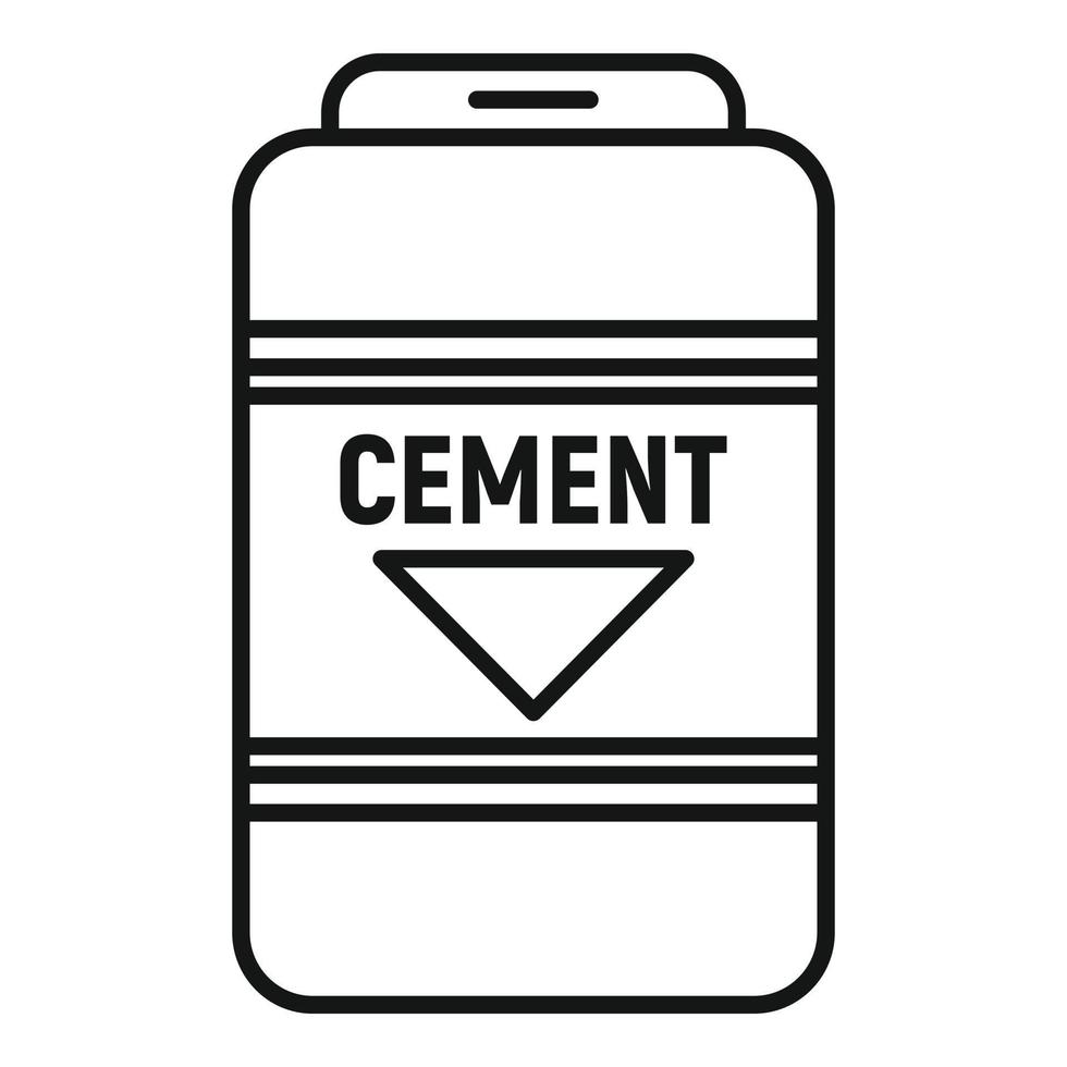 Cement sack icon, outline style vector