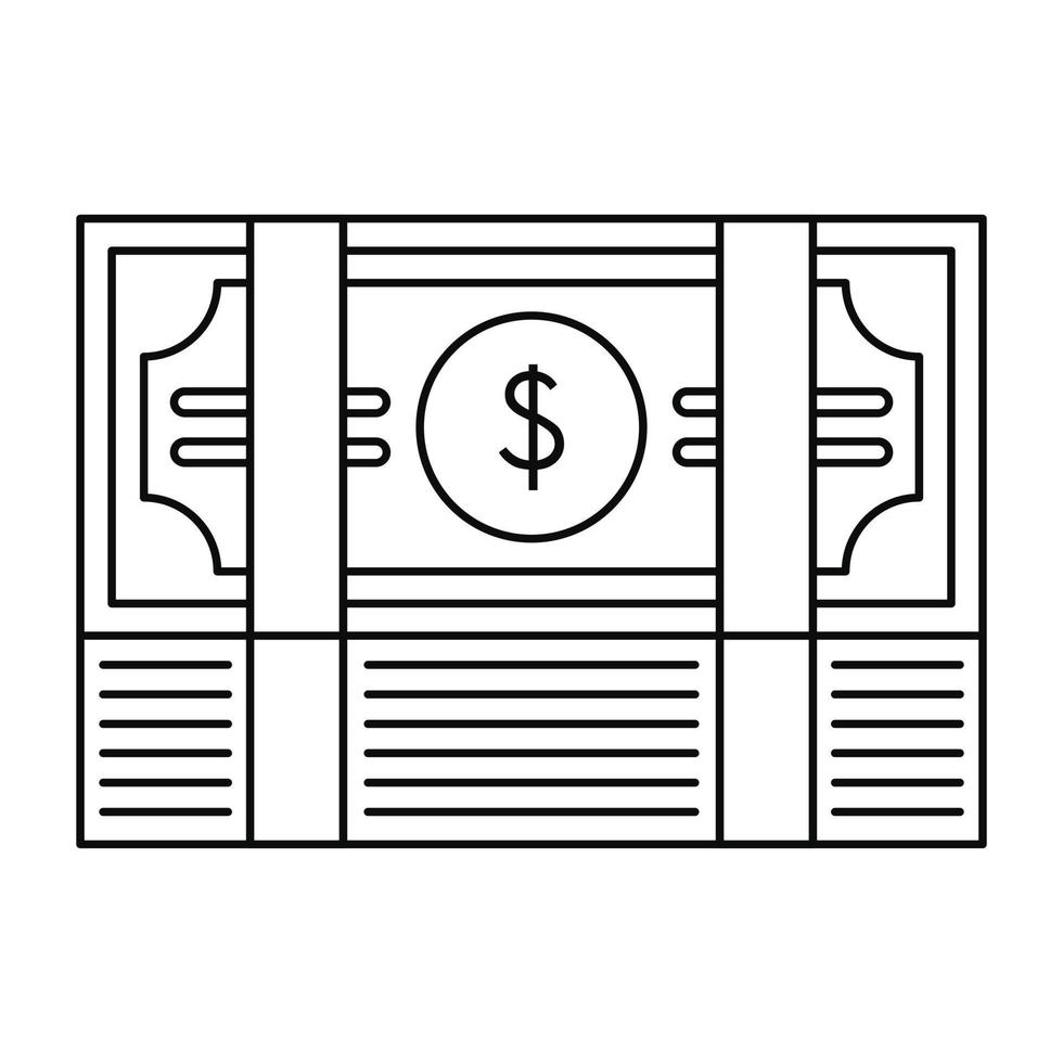 Bribery money stack icon, outline style vector