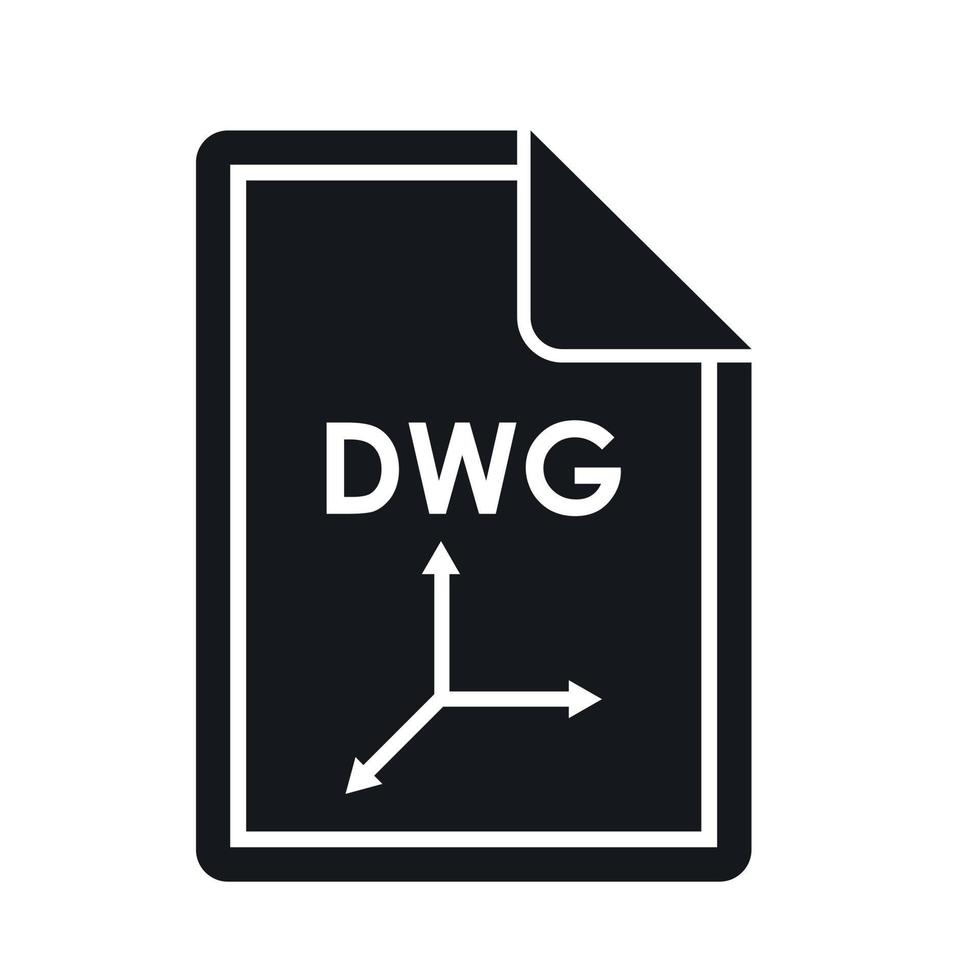 icono de archivo dwg, estilo simple vector