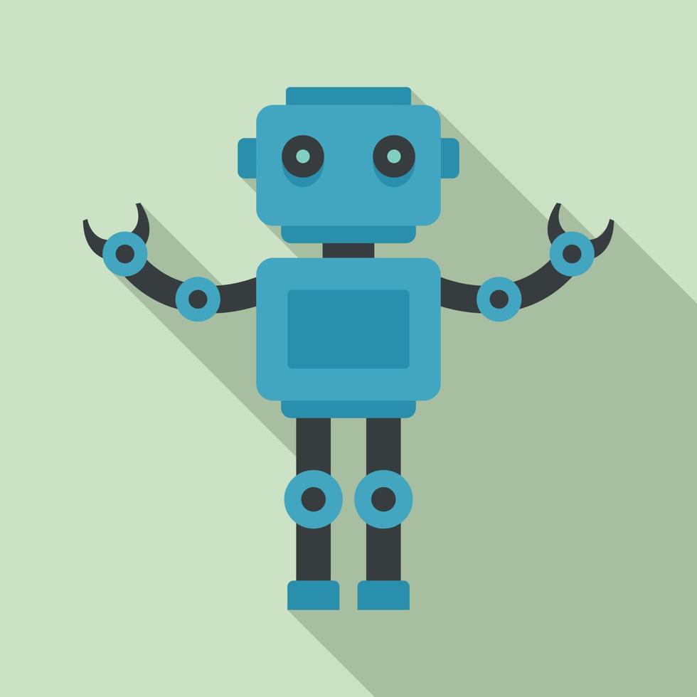 Humanoid machine icon, flat style vector