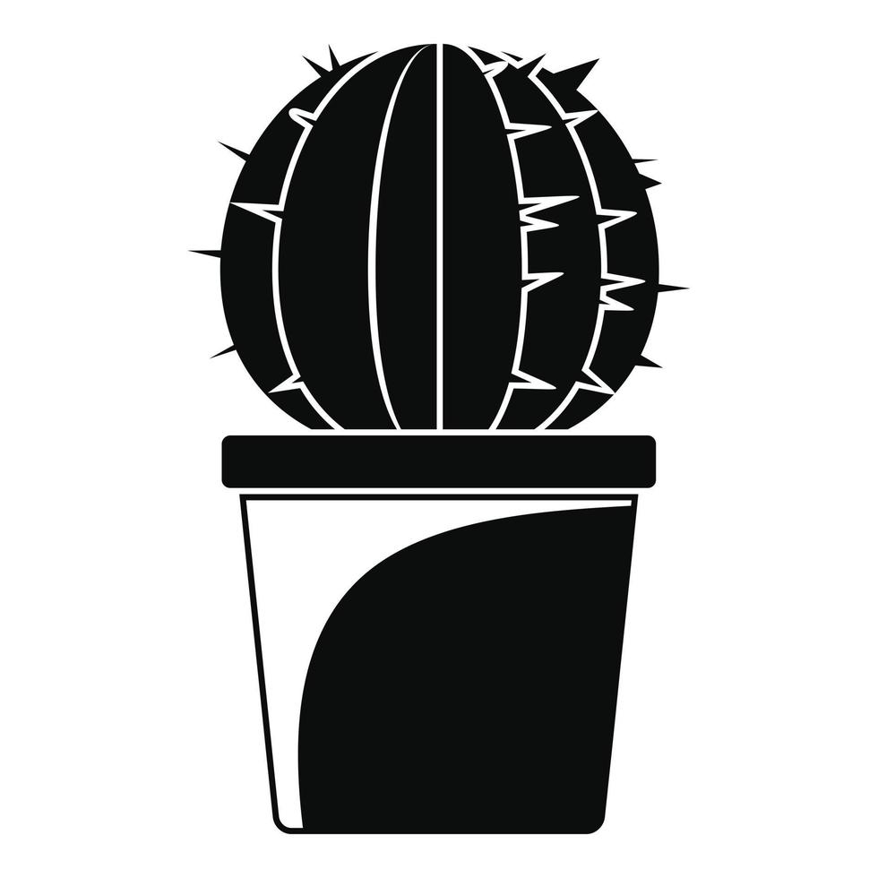 icono de maceta de cactus sphera, estilo simple vector