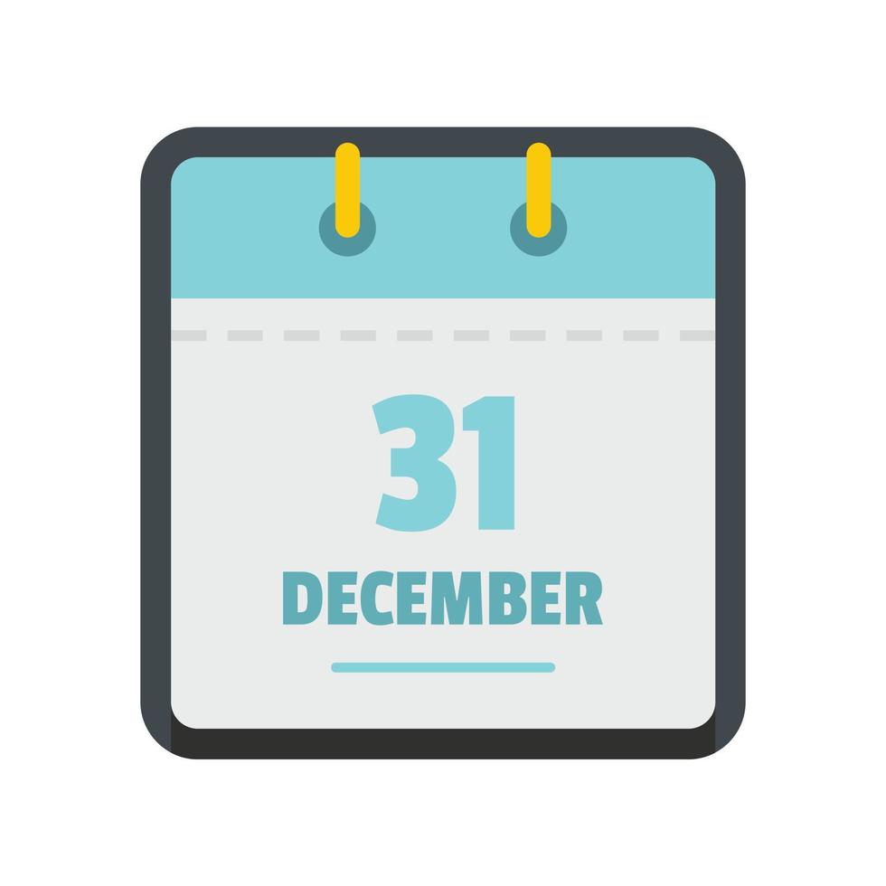 Calendar thirty first december icon, flat style vector