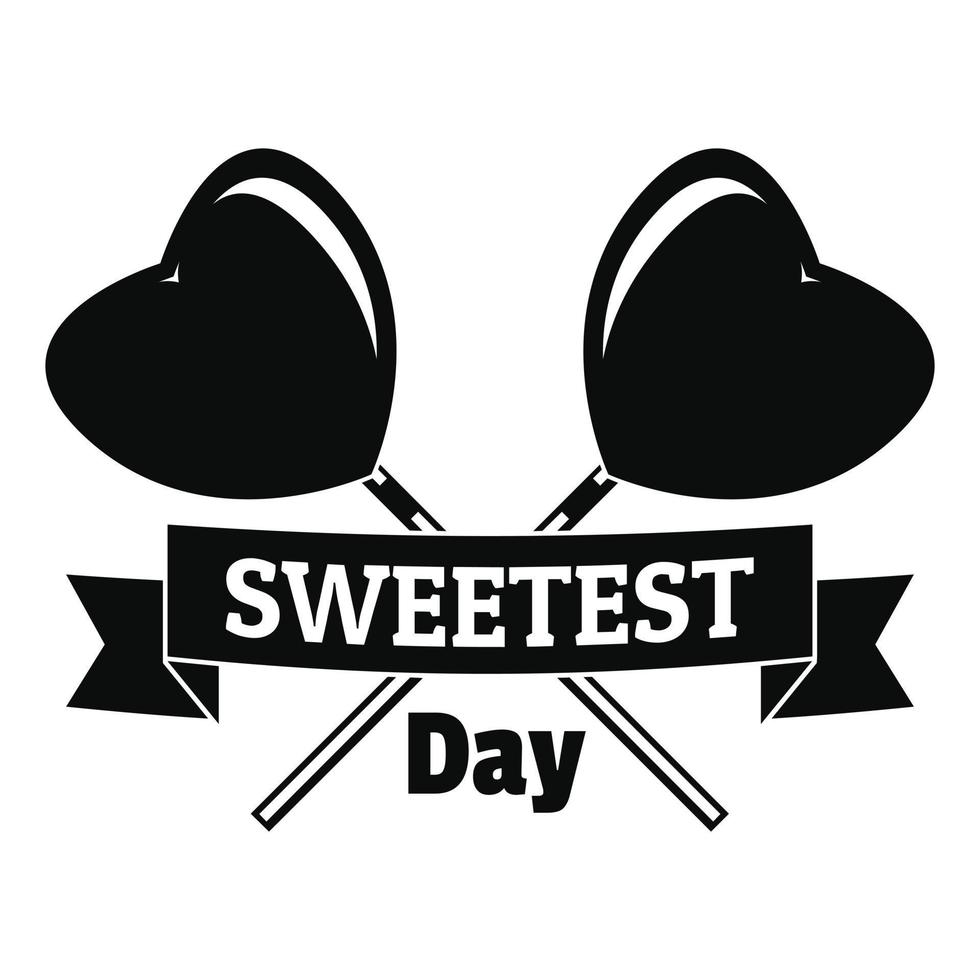 Sweetest day logo, simple style vector