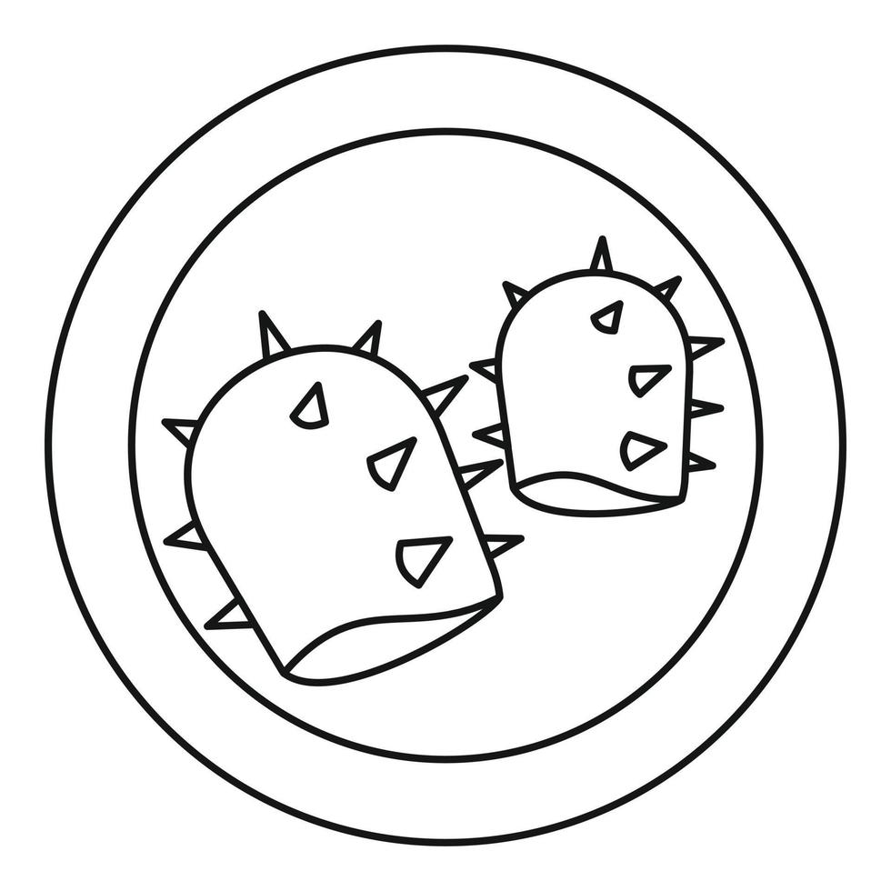 Opuniia food icon, outline style vector