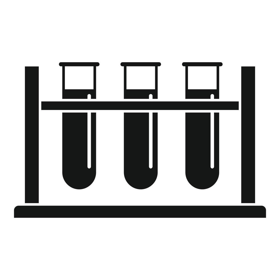 Test tubes stand icon, simple style vector