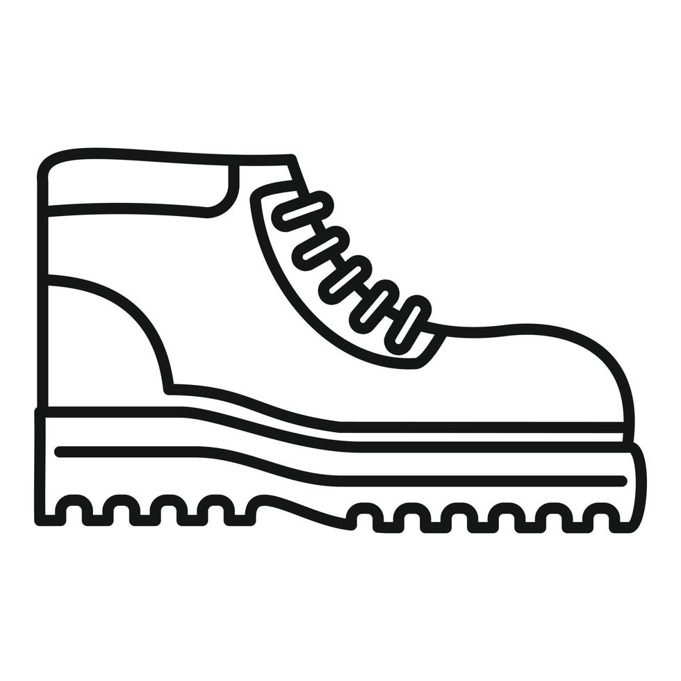 icono de bota de senderismo, estilo de contorno vector