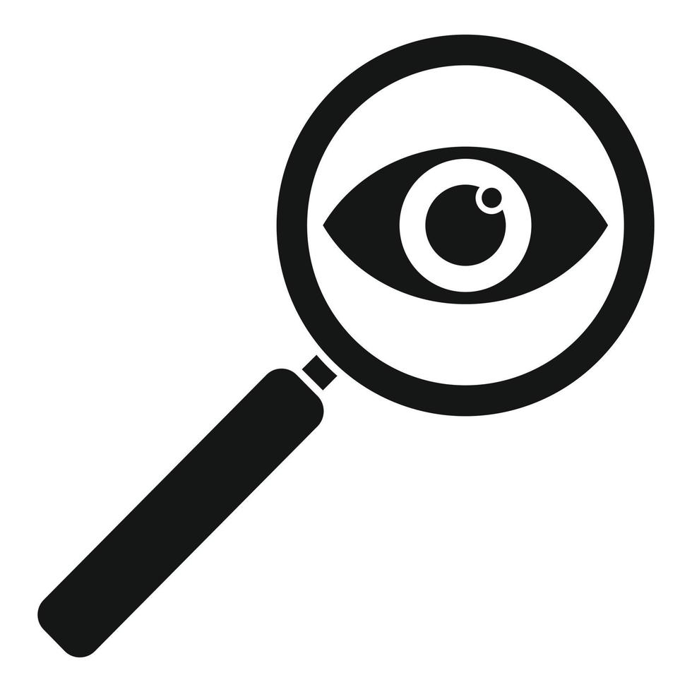 Investigator magnifier icon, simple style vector