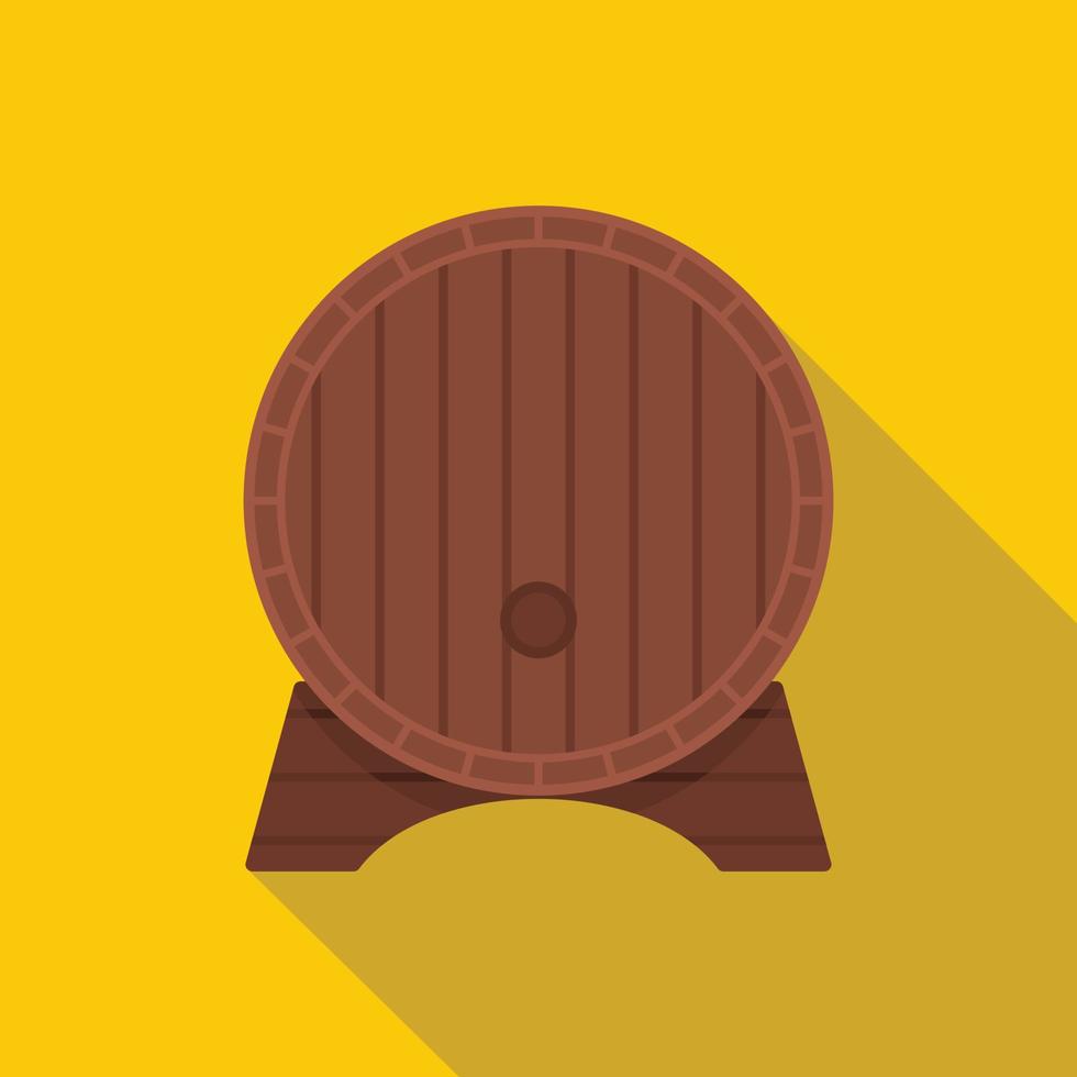 Beer barrel icon, flat style. vector