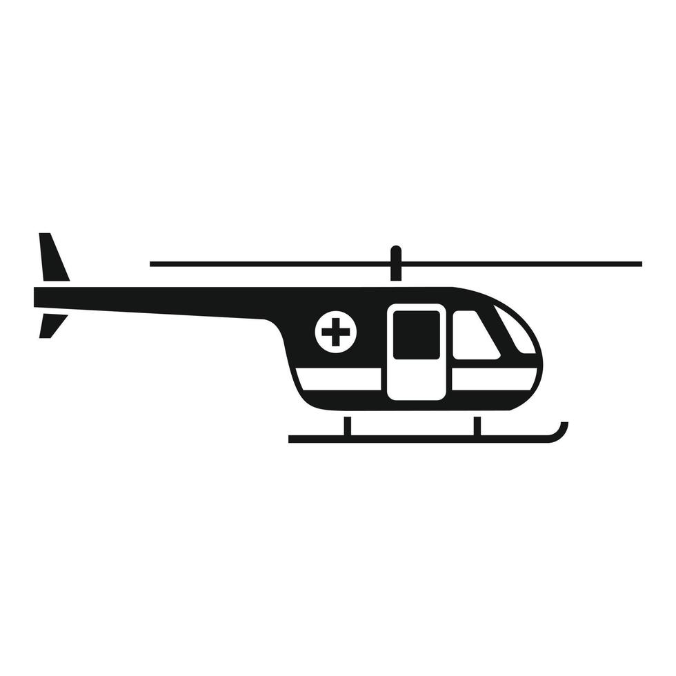 Sky ambulance helicopter icon, simple style vector