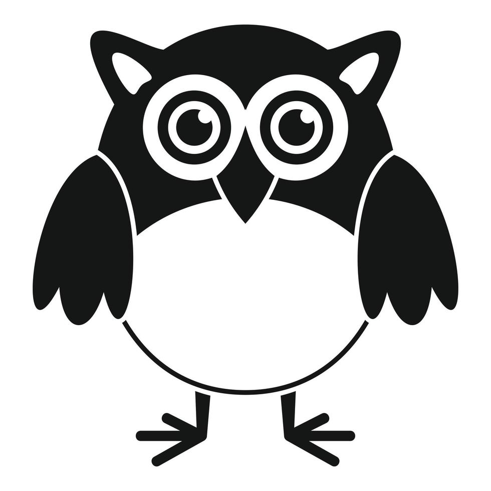 Big eyes owl icon, simple style vector