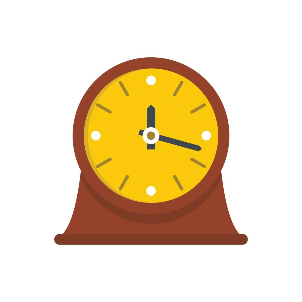 Clock vintage icon, flat style vector