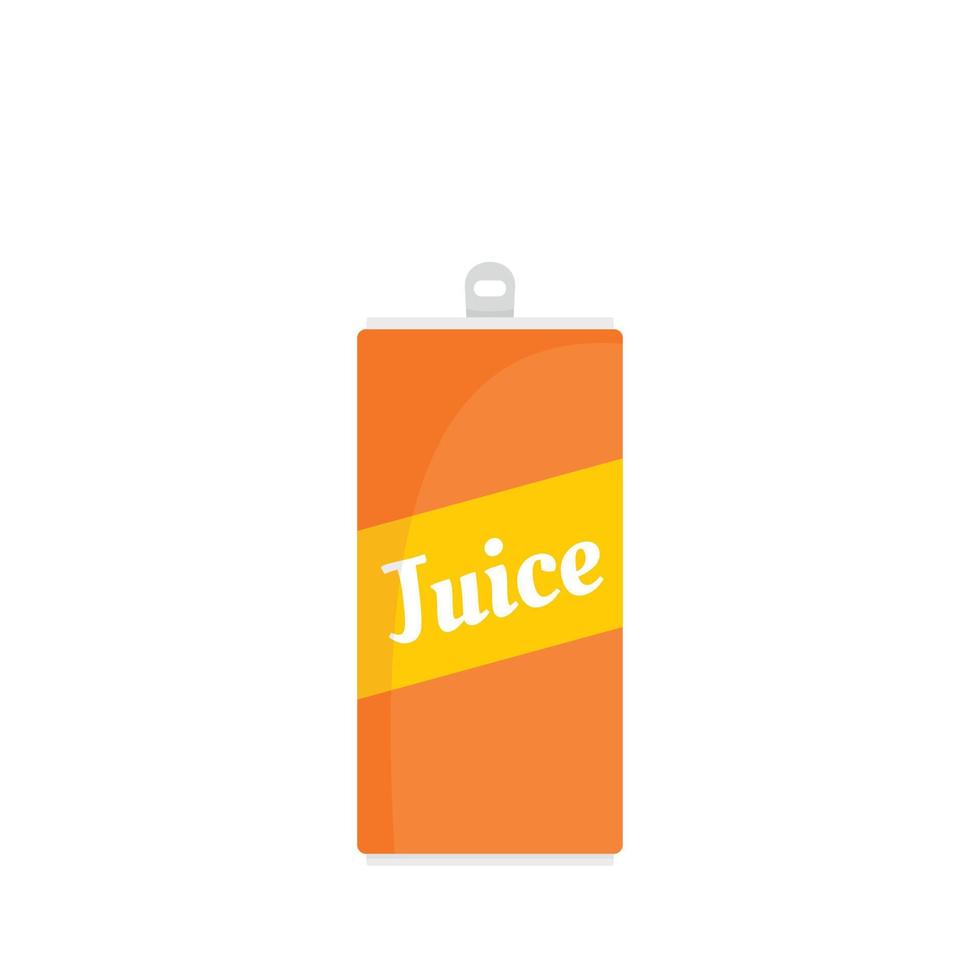 icono de lata de jugo, estilo plano vector