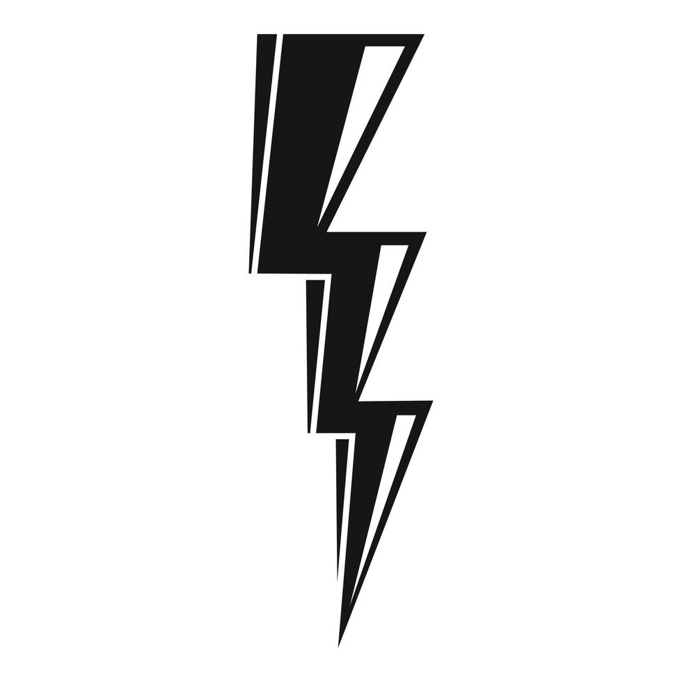 Power lightning bolt icon, simple style vector