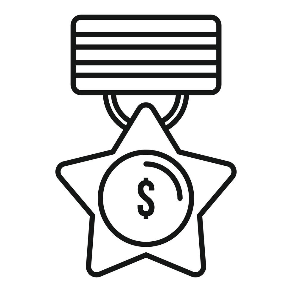 icono de medalla de guerra comercial, estilo de esquema vector