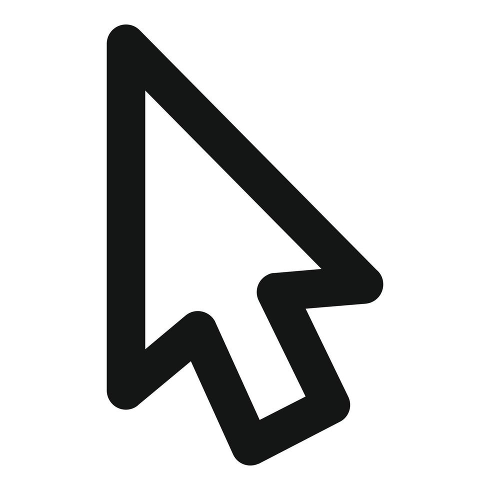 icono de elemento retro del cursor, estilo negro simple vector