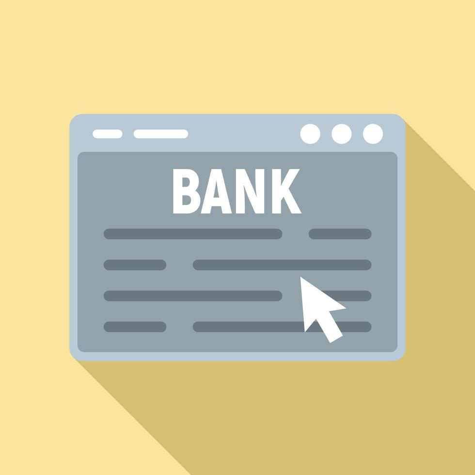 Web banking icon, flat style vector
