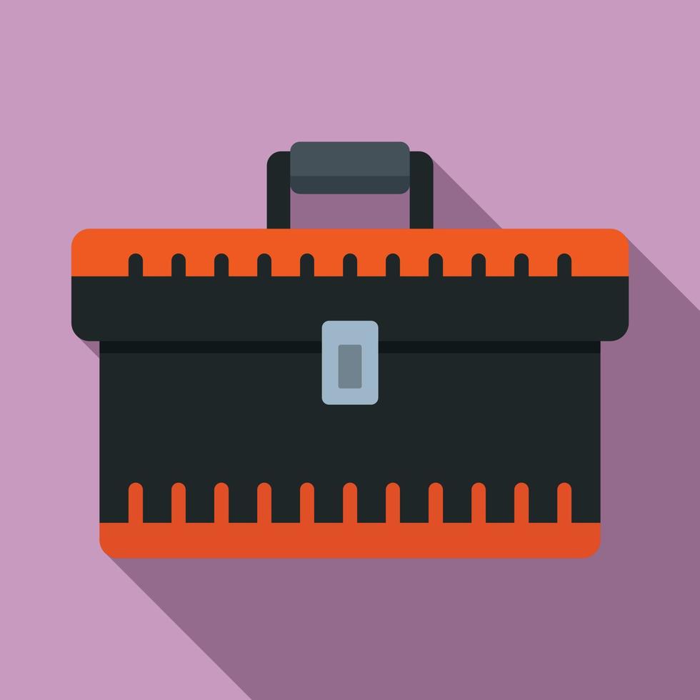 Electrician tool box icon, flat style vector