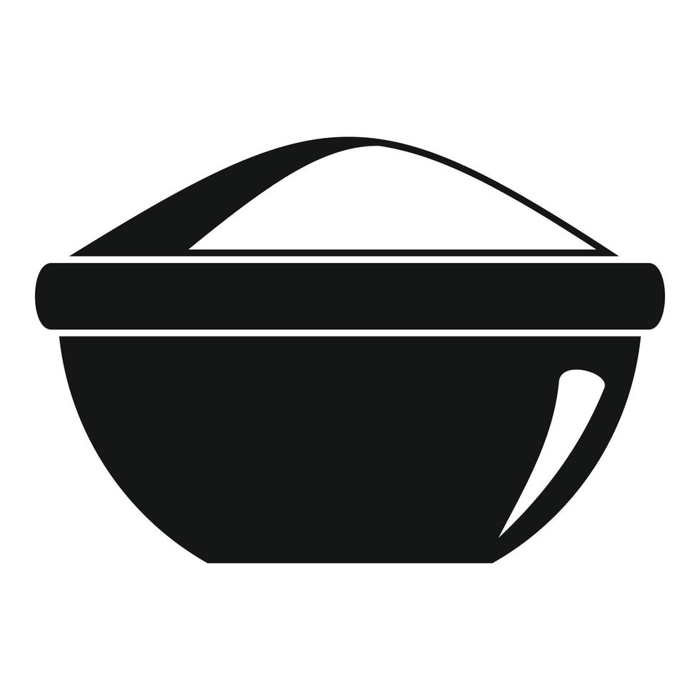 Rice bowl icon, simple style vector
