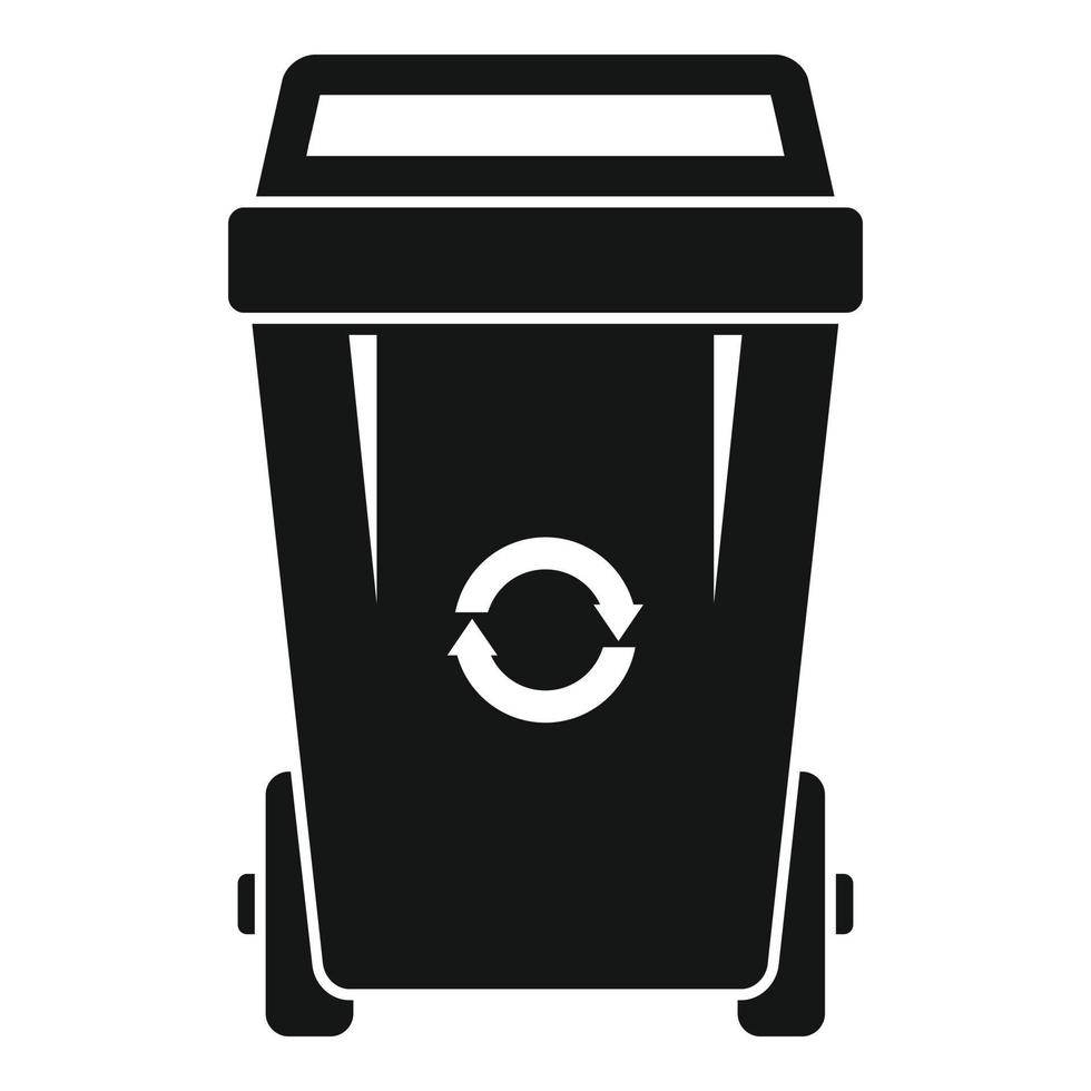 Recycling garbage bin icon, simple style vector