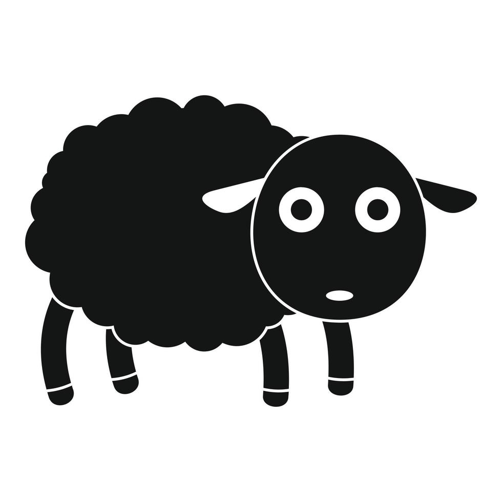 Cute sheep icon, simple style vector