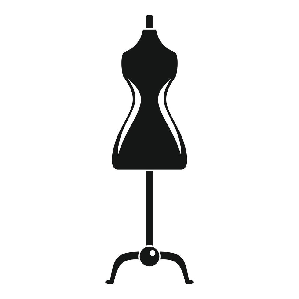 Sewing mannequin icon, simple style vector