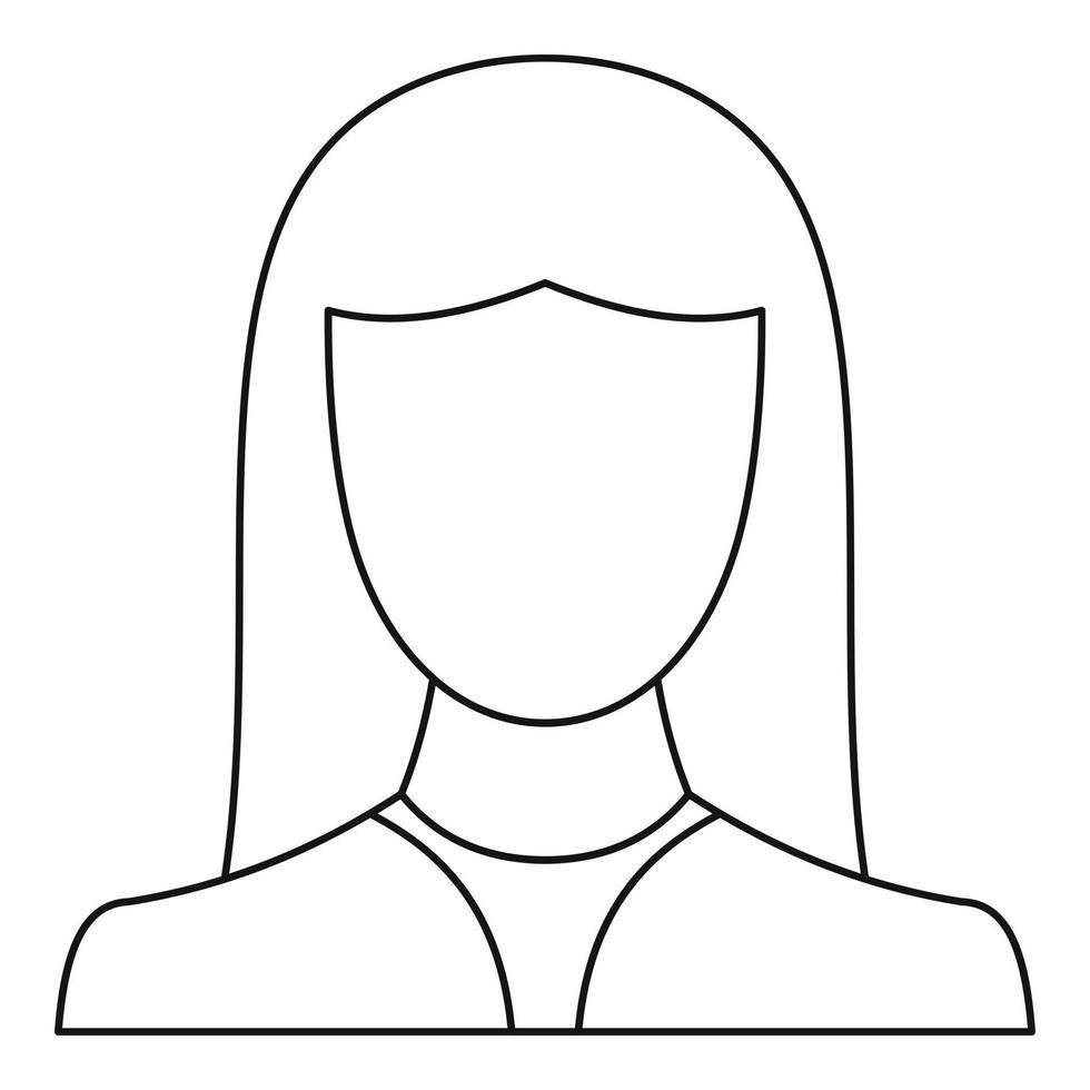 Female avatar icon vector thin line